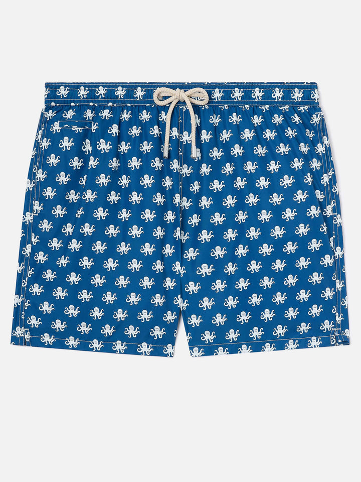 Blue Lighting Micro swim shorts with octopus print