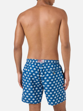 Blaue Lighting Micro-Badeshorts mit Oktopus-Print 