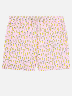 Short de bain micro Pink Lighting avec imprimé cocktail Tassoni | Special Edition 