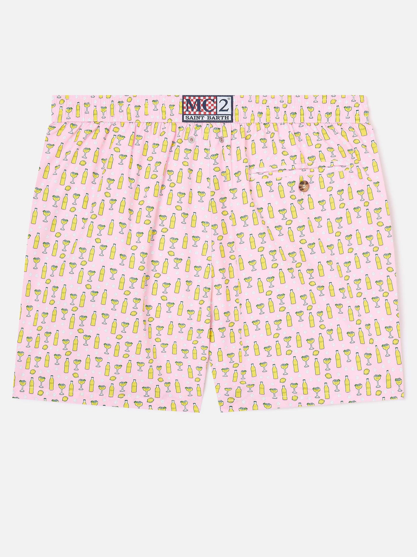 Short de bain micro Pink Lighting avec imprimé cocktail Tassoni | Special Edition 