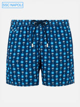 Man light fabric swim shorts with Napoli logo print | SSC NAPOLI SPECIAL EDITION