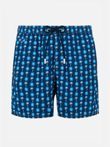 Man light fabric swim shorts with Napoli logo print | SSC NAPOLI SPECIAL EDITION