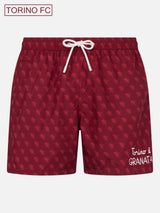 Man lightweight fabric swim shorts with Torino logo print | AC TORINO SPECIAL EDITION