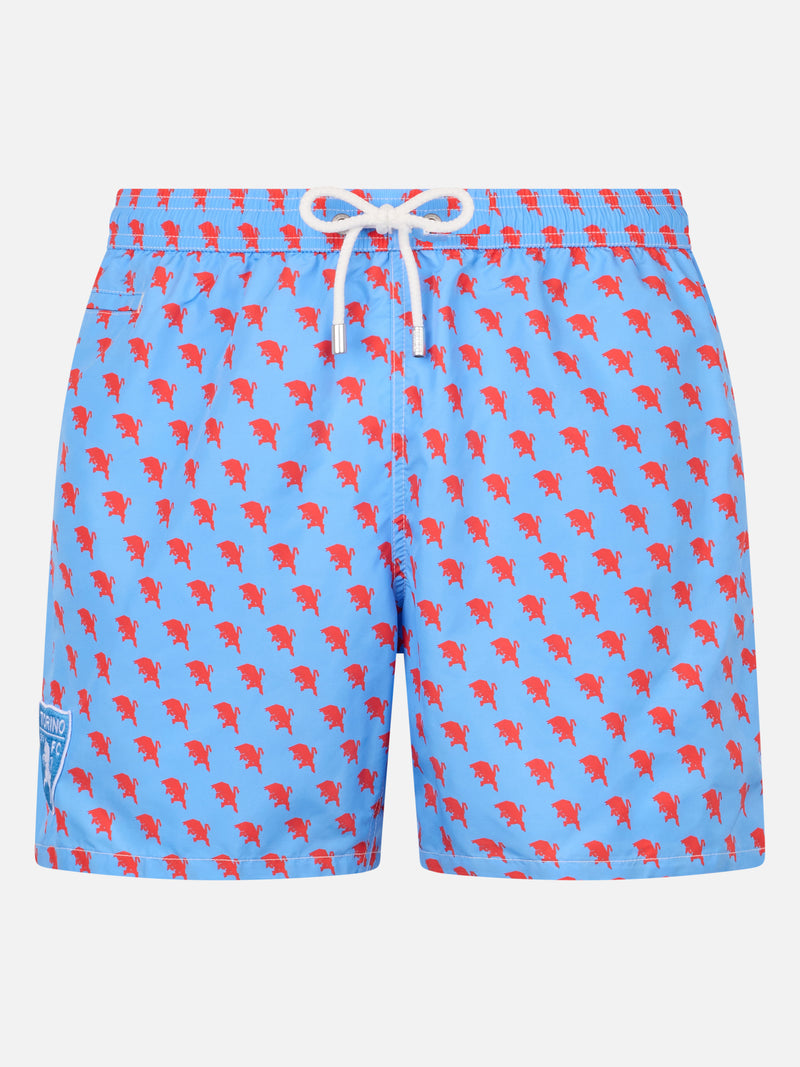 Man lightweight fabric swim shorts with Torino logo print | AC TORINO SPECIAL EDITION