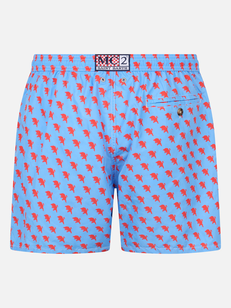 Man lightweight fabric swim shorts with Torino logo print | AC TORINO SPECIAL EDITION