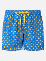 Badeshorts aus leichtem Stoff für Herren mit Ducky- und Napoli-Logo-Aufdruck | SSC NAPOLI SPECIAL EDITION