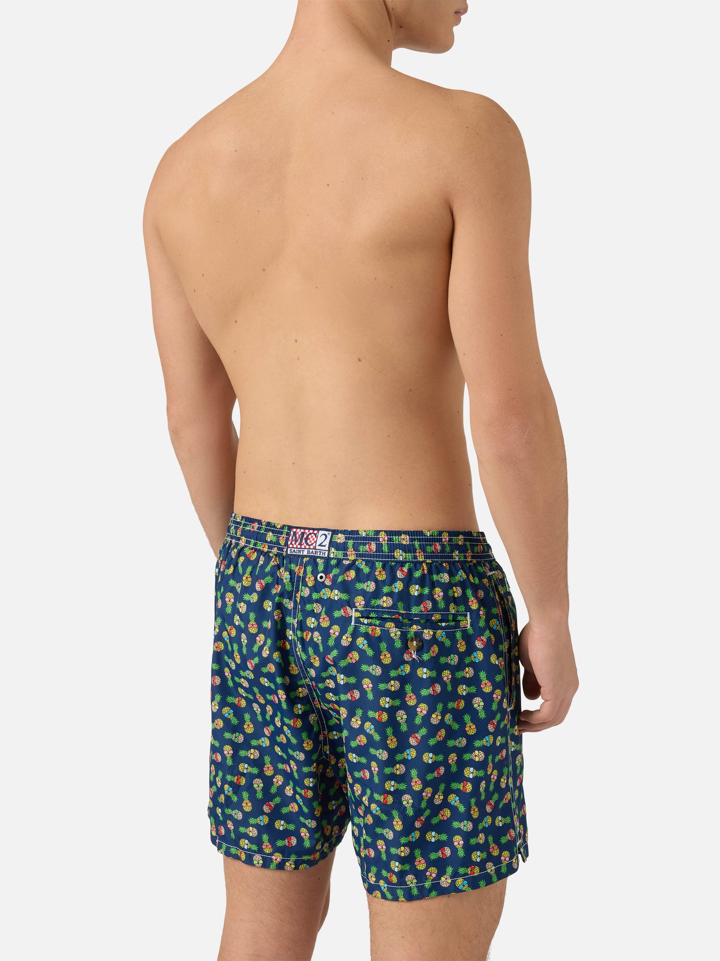 Leichte Badehose aus leuchtendem Stoff mit Ananas-Print