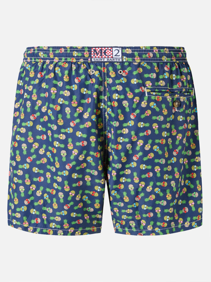 Boxer mare Lighting in tessuto leggero con stampa ananas