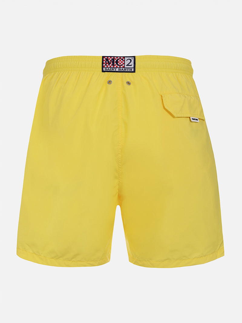 Man lightweight fabric light yellow swim shorts Lighting Pantone | PANTONE® SPECIAL EDITION