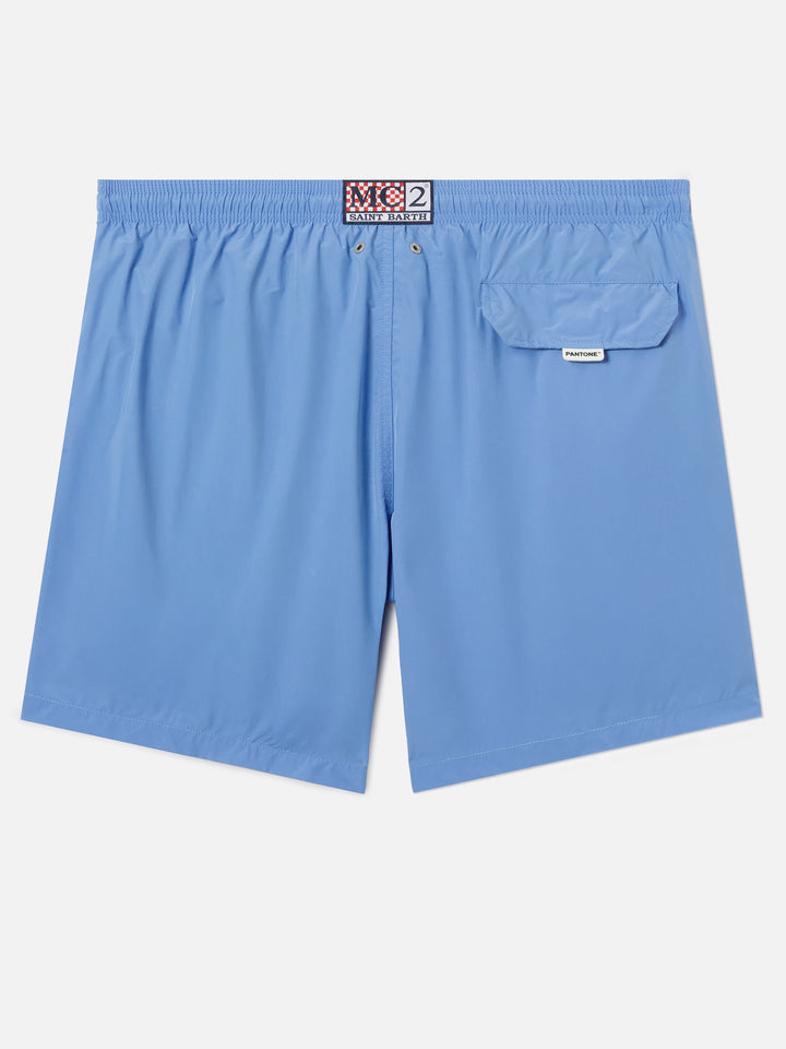 Lighting Pantone swim shorts in solid light blue | Special Edition