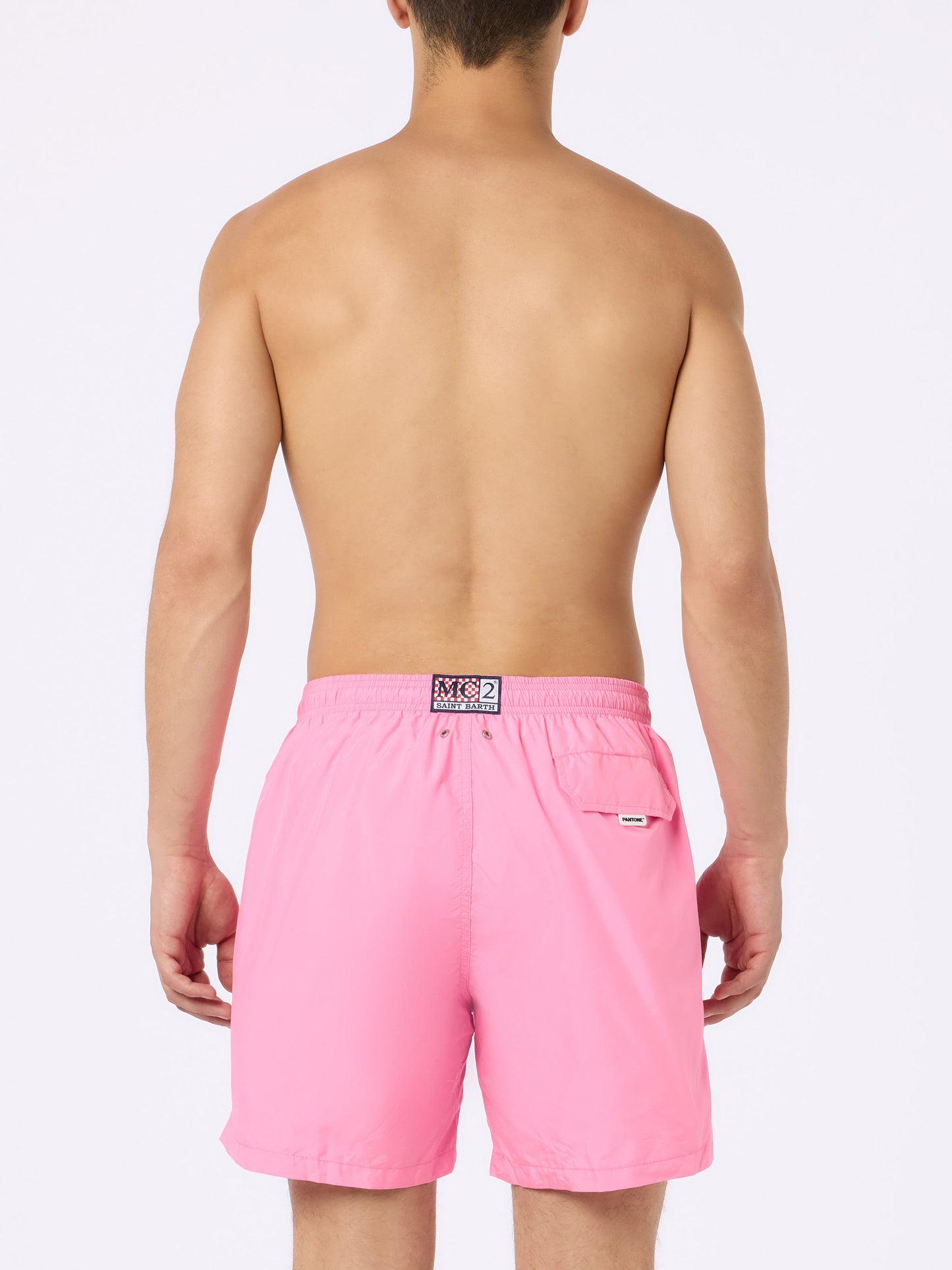 Man lightweight fabric pink swim shorts Lighting Pantone | PANTONE® SPECIAL EDITION