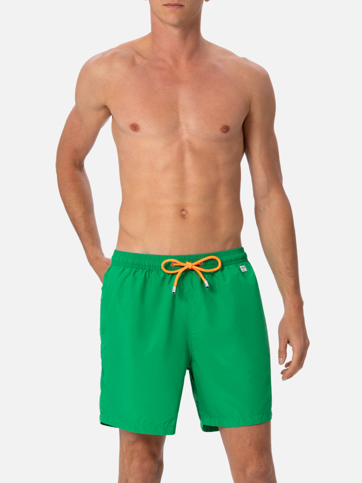 Man lightweight fabric grass green swim-shorts Lighting Pantone | PANTONE® SPECIAL EDITION