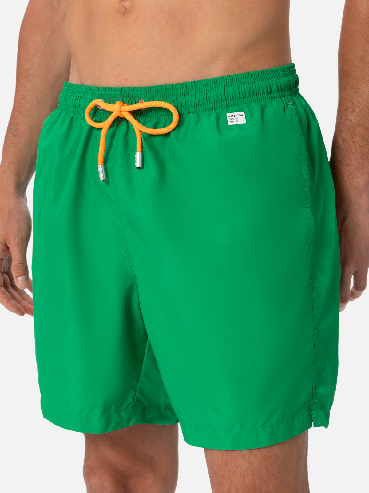 Man lightweight fabric grass green swim-shorts Lighting Pantone | PANTONE® SPECIAL EDITION
