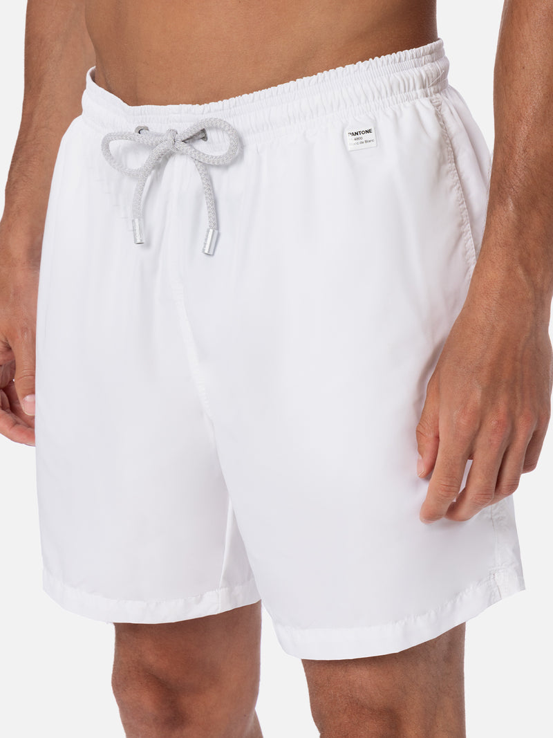 Man lightweight fabric white swim-shorts Lighting Pantone | PANTONE SPECIAL EDITION