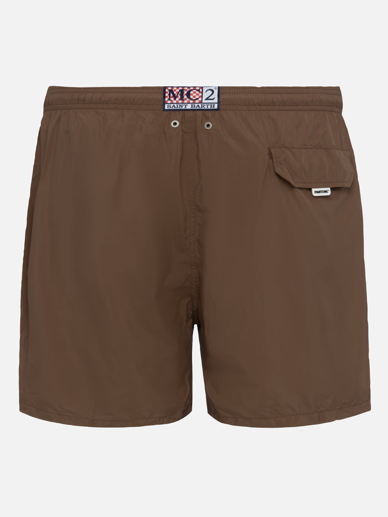 Lightweight fabric brown swim shorts Lighting Pantone | PANTONE® SPECIAL EDITION