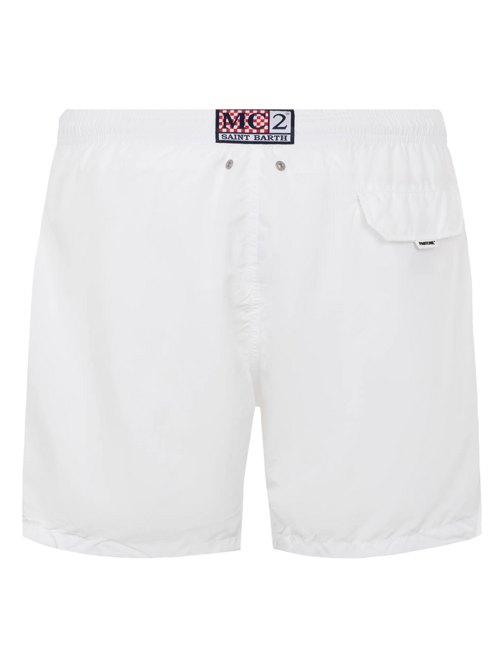 Weiße Badeshorts aus leichtem Stoff Lighting Pantone | PANTONE® SPECIAL EDITION
