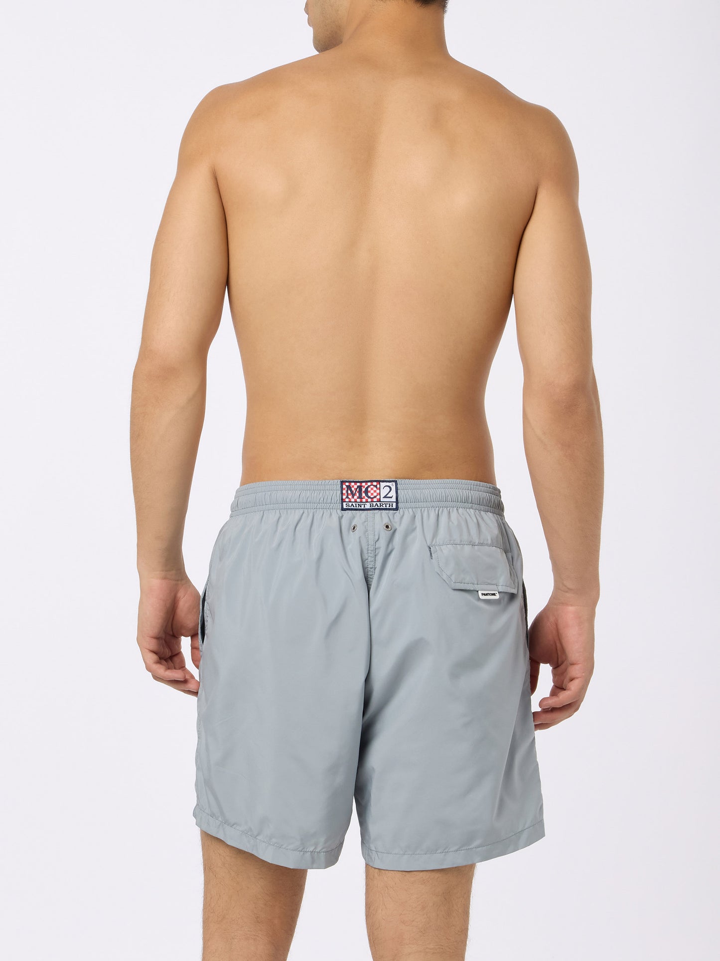 Graue Badeshorts für Herren aus leichtem Stoff Lighting Pantone | PANTONE® SPECIAL EDITION