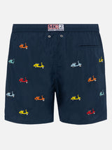 Lightweight fabric swim-shorts Lighting with Vespa embroidery | VESPA SPECIAL EDITION