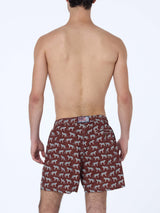 Man lightweight fabric swim-shorts Lighting 70 with micro cheeta print