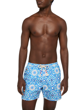 Badeshorts aus leichtem Stoff Lighting 70 mit Majolika-Druck