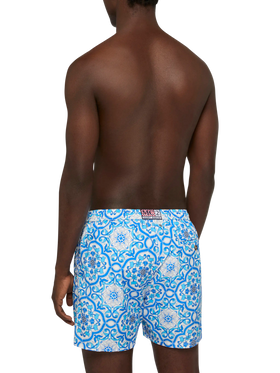 Badeshorts aus leichtem Stoff Lighting 70 mit Majolika-Druck