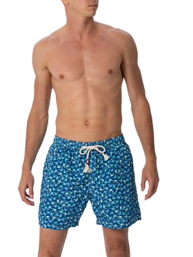 Herren-Badeshorts Lighting 70 aus leichtem Stoff mit Krabbenaufdruck