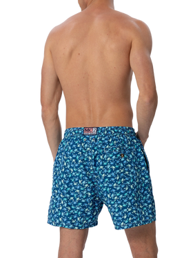 Herren-Badeshorts Lighting 70 aus leichtem Stoff mit Krabbenaufdruck