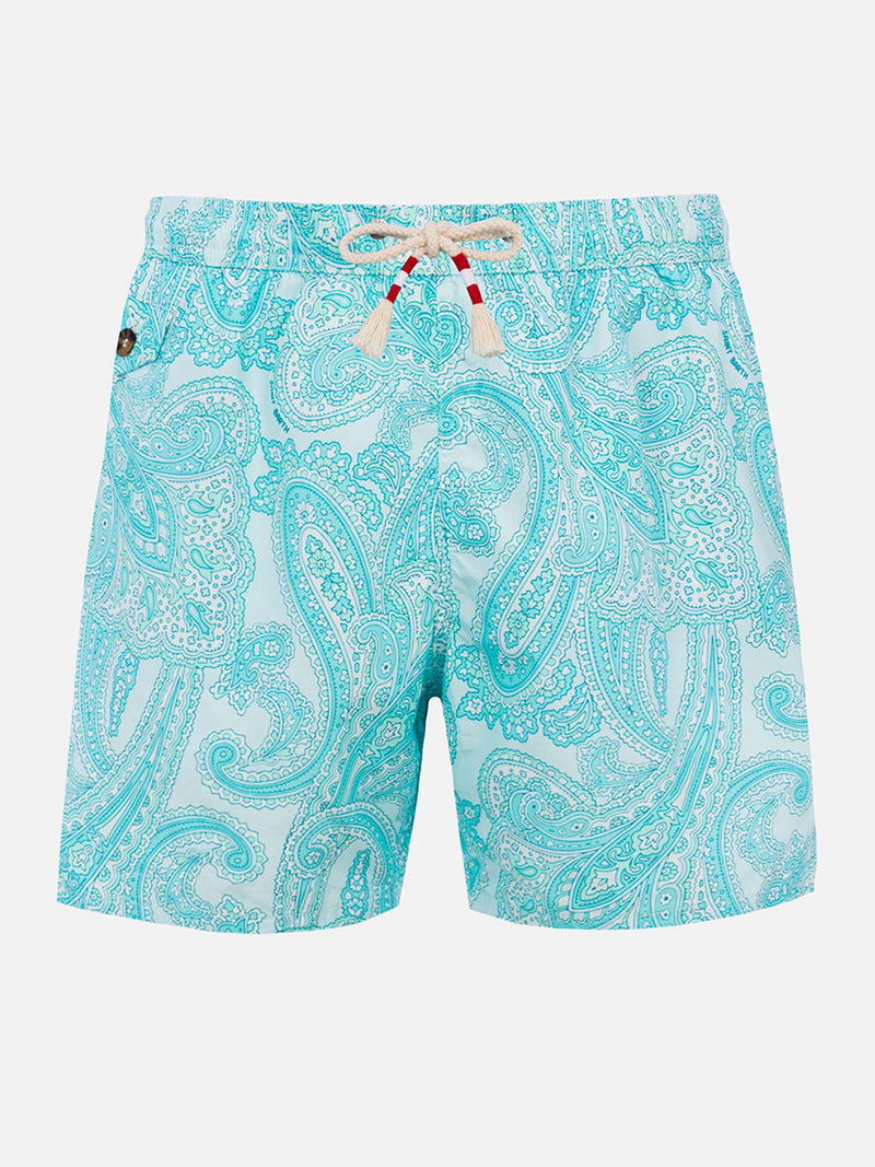 Herren-Badeshorts Lighting 70 aus leichtem Stoff mit Paisley-Print