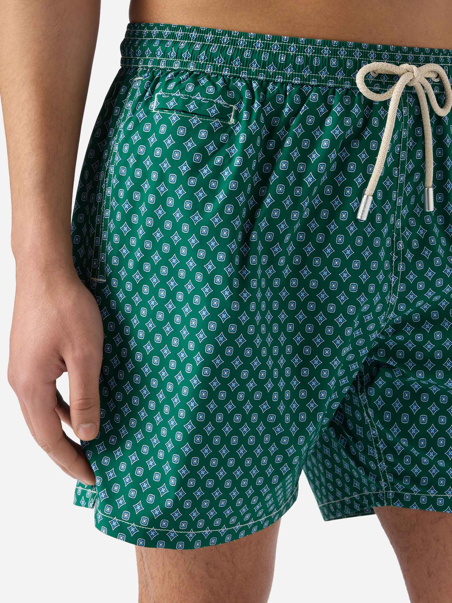 Green Lighting Micro swim shorts with all-over geometric print