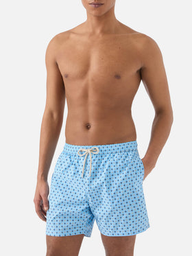 Light blue Lighting Micro swim shorts with all-over geometric print