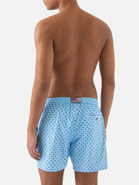 Light blue Lighting Micro swim shorts with all-over geometric print
