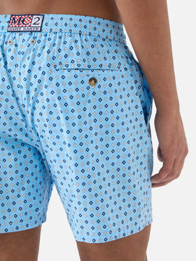 Light blue Lighting Micro swim shorts with all-over geometric print