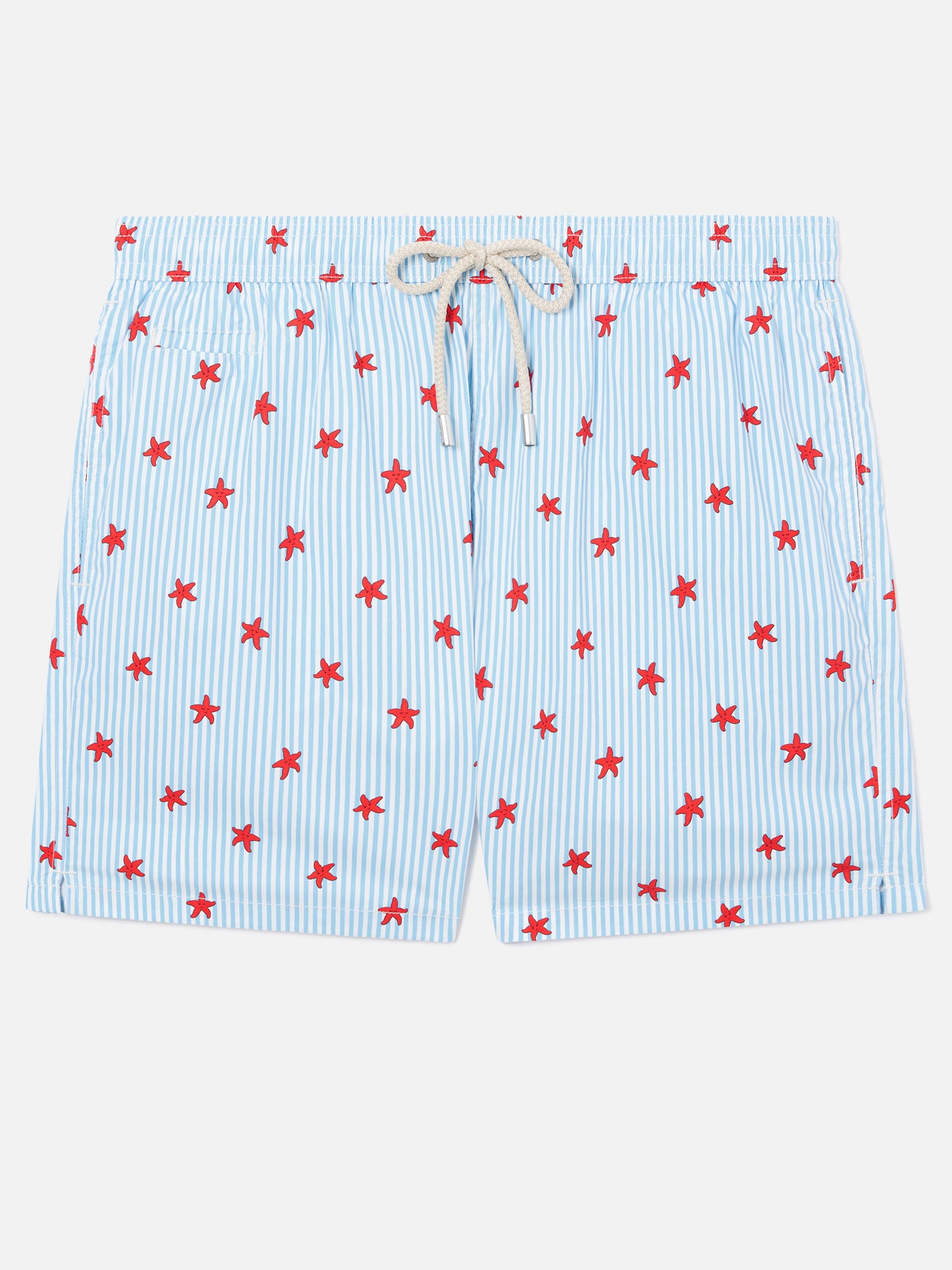 Short de bain Light blue Lighting Micro Stretch avec imprimé all-over Starfish Stripes 