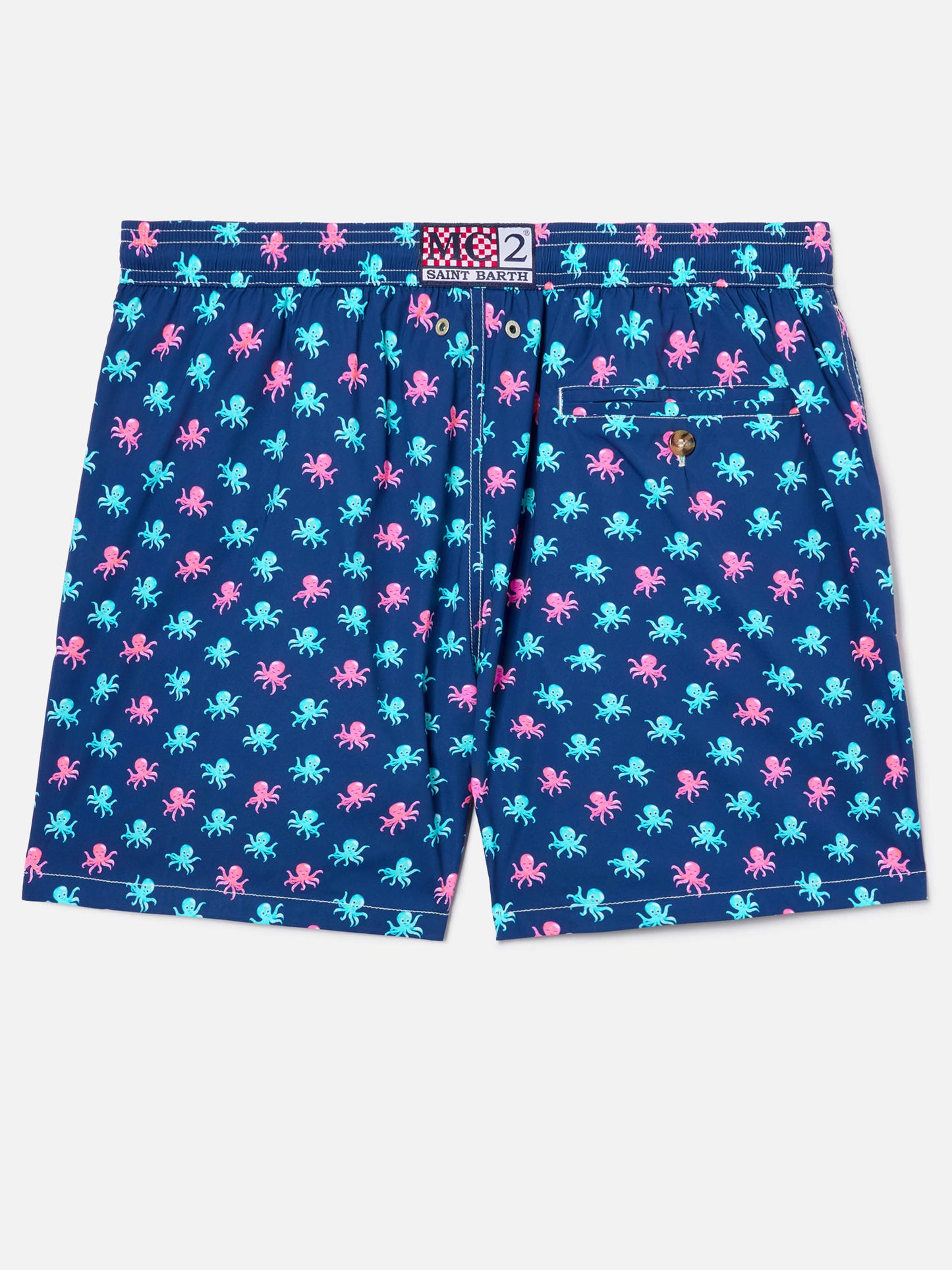 Navy blue Lighting Micro swim shorts with all-over octopus print