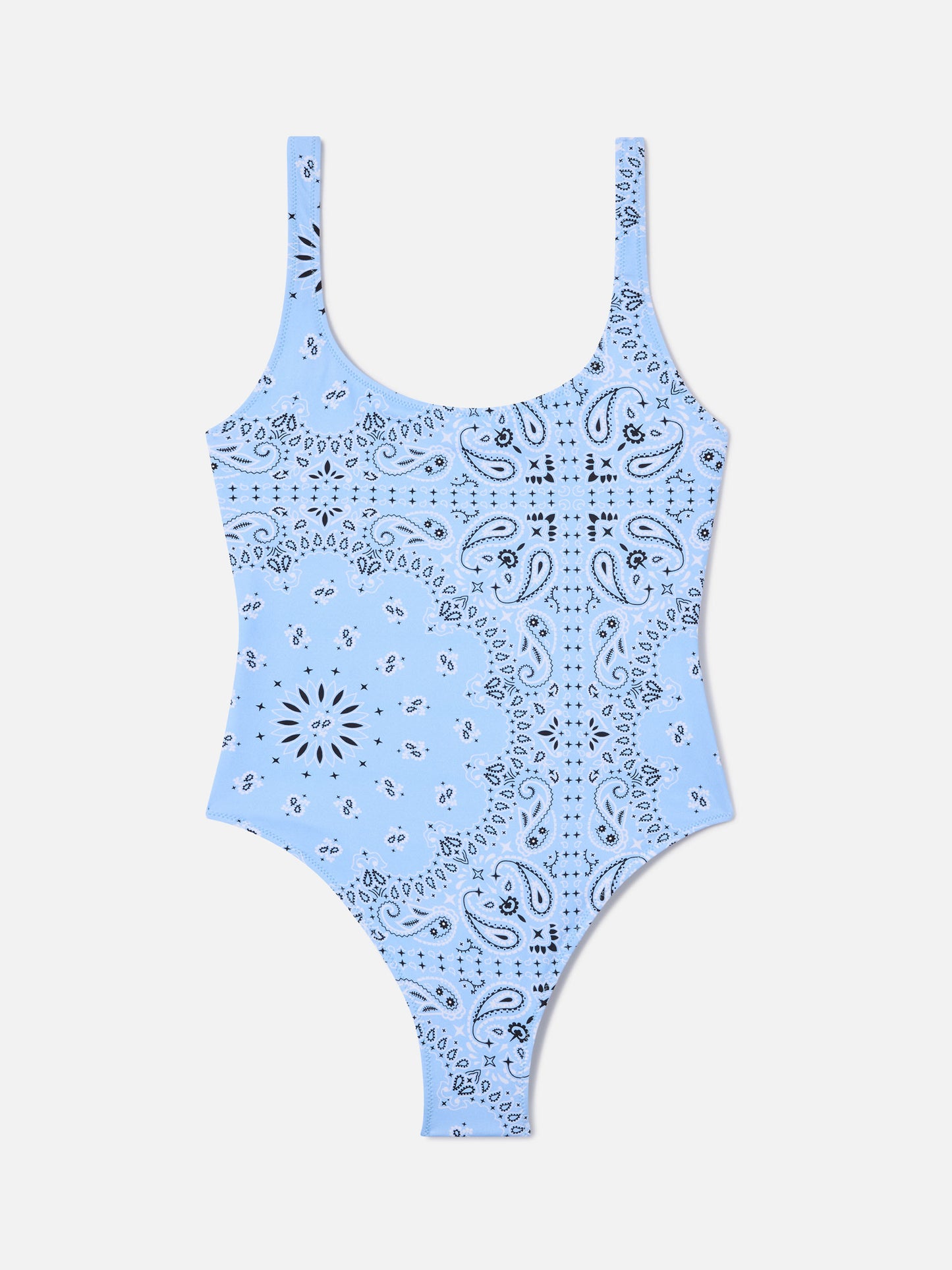 Bañador de una pieza Lora con estampado bandana all-over en azul claro 