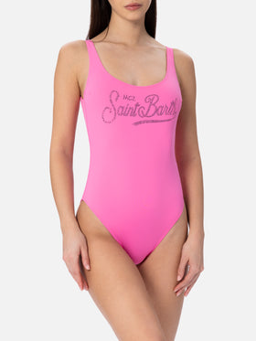 Damen Scoopback-Badeanzug Lora mit Strasssteinen