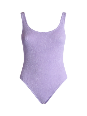 Woman lilac crinkle one piece swimsuit Lora