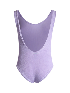 Woman lilac crinkle one piece swimsuit Lora