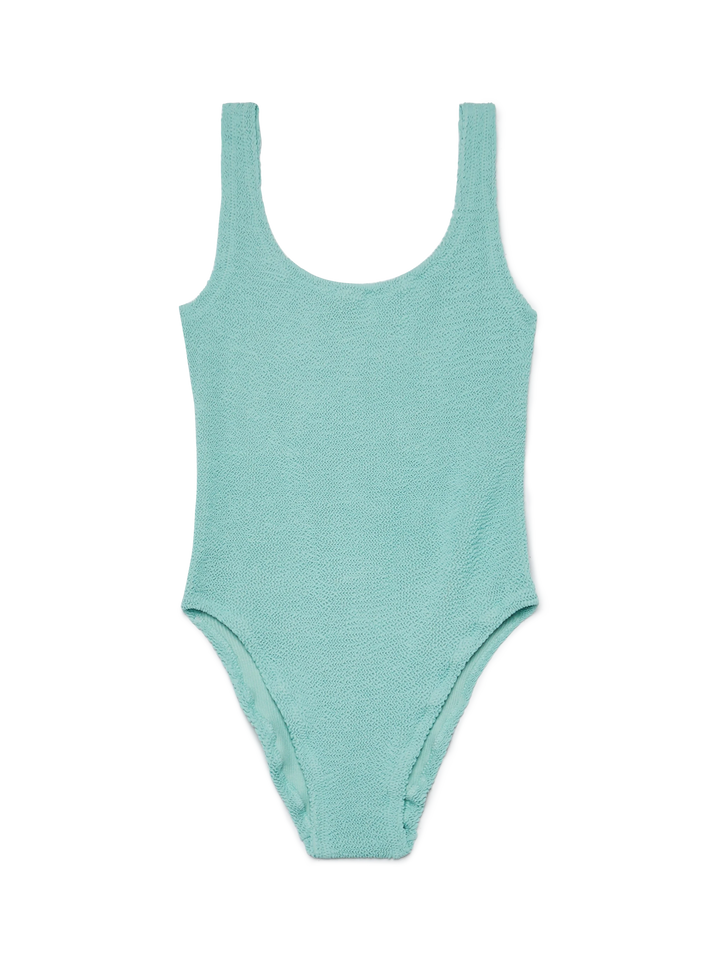 Lora sage green crinkle one-piece swimsuit