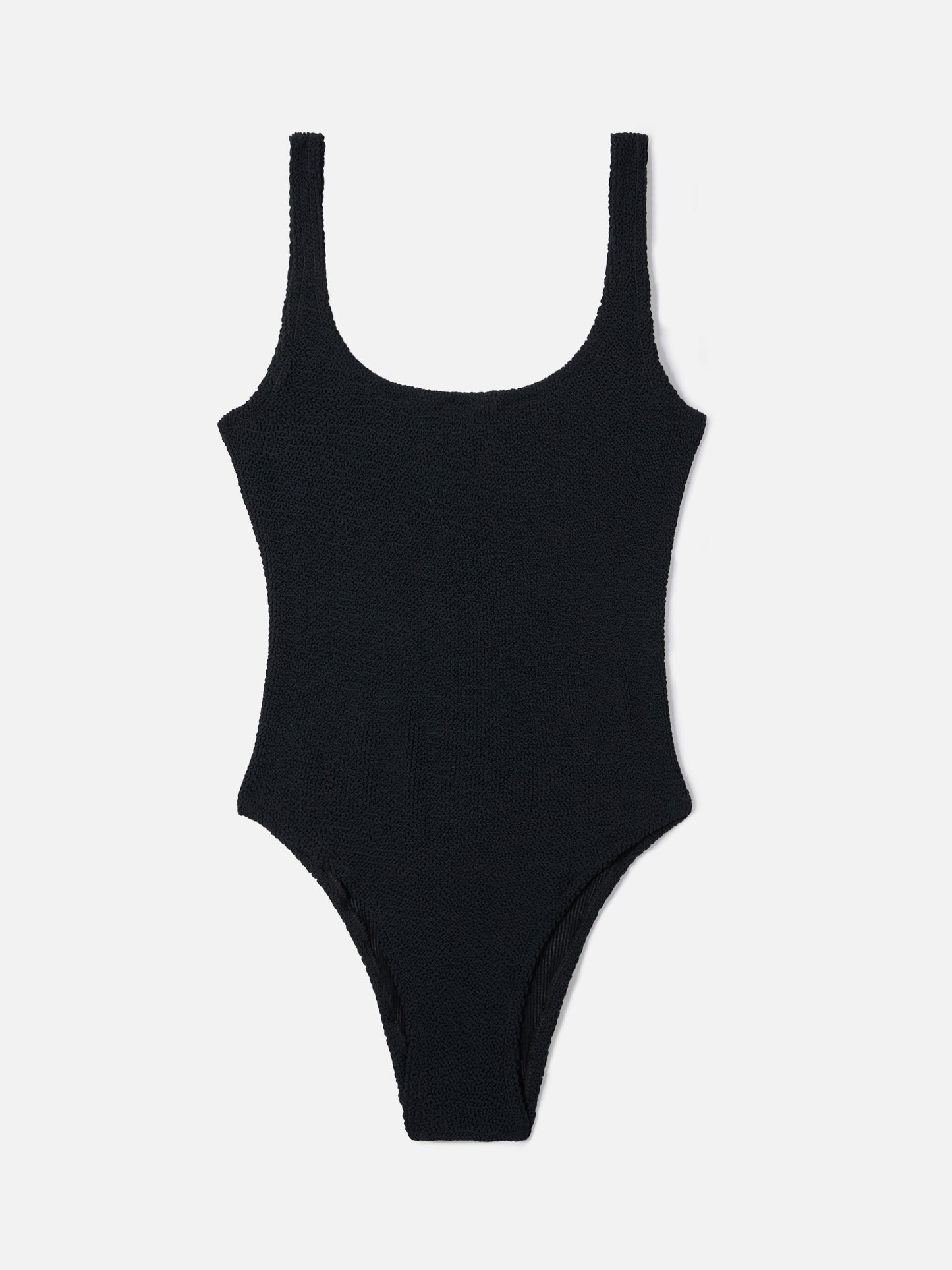 Costume intero Lora in tessuto crinkle nero