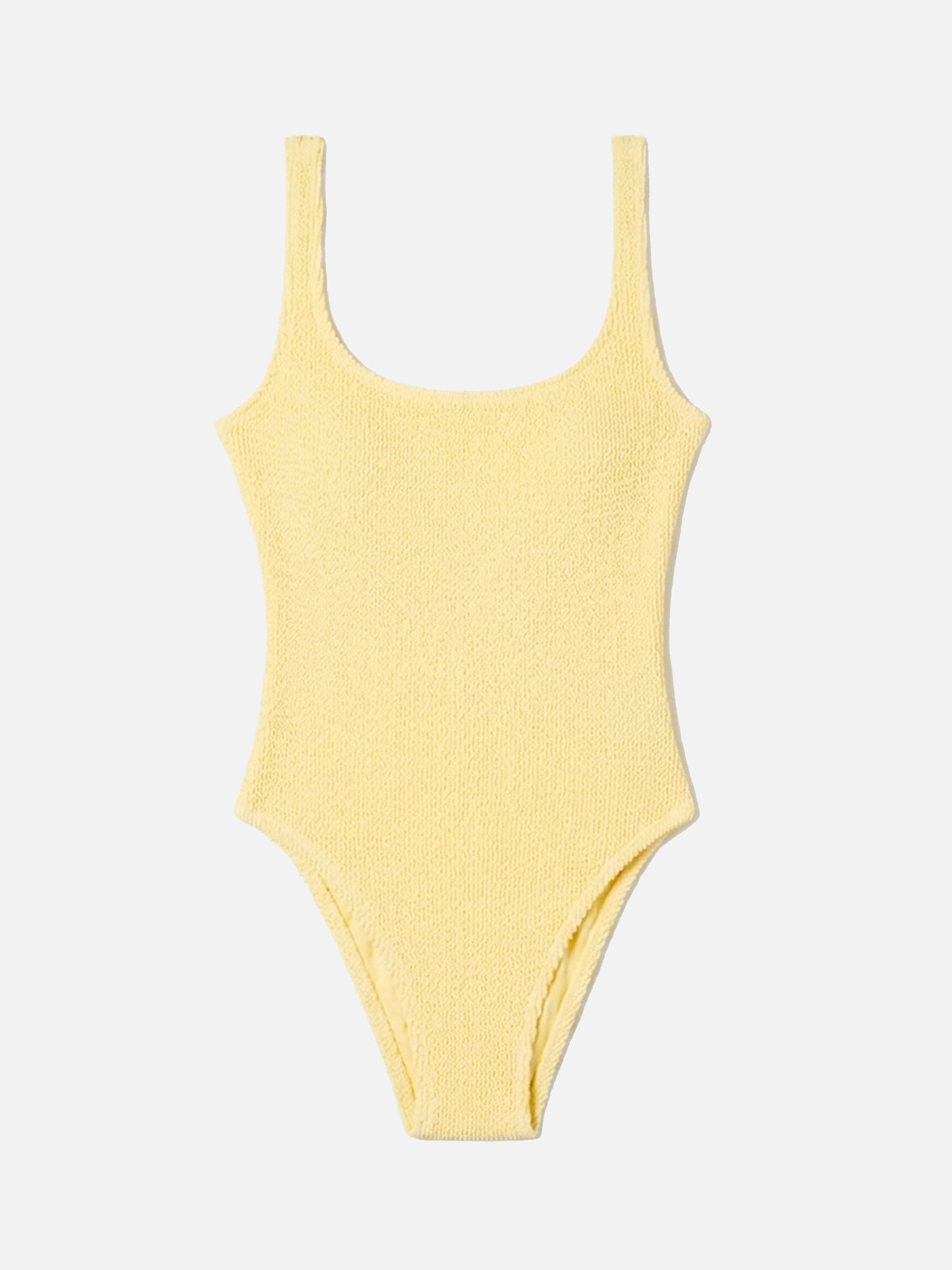 Maillot de bain une pièce Lora en tissu crinkle jaune beurre 