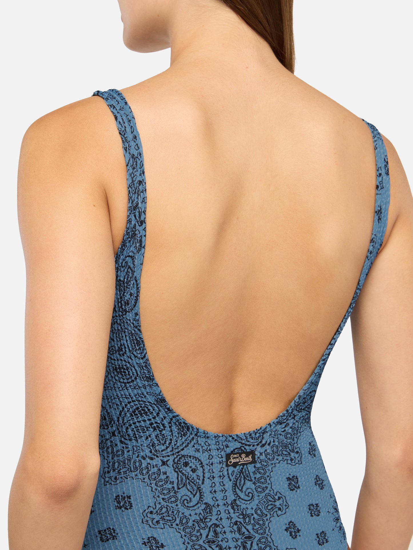 Lora Crinkle-Badeanzug mit Bandanna-Print