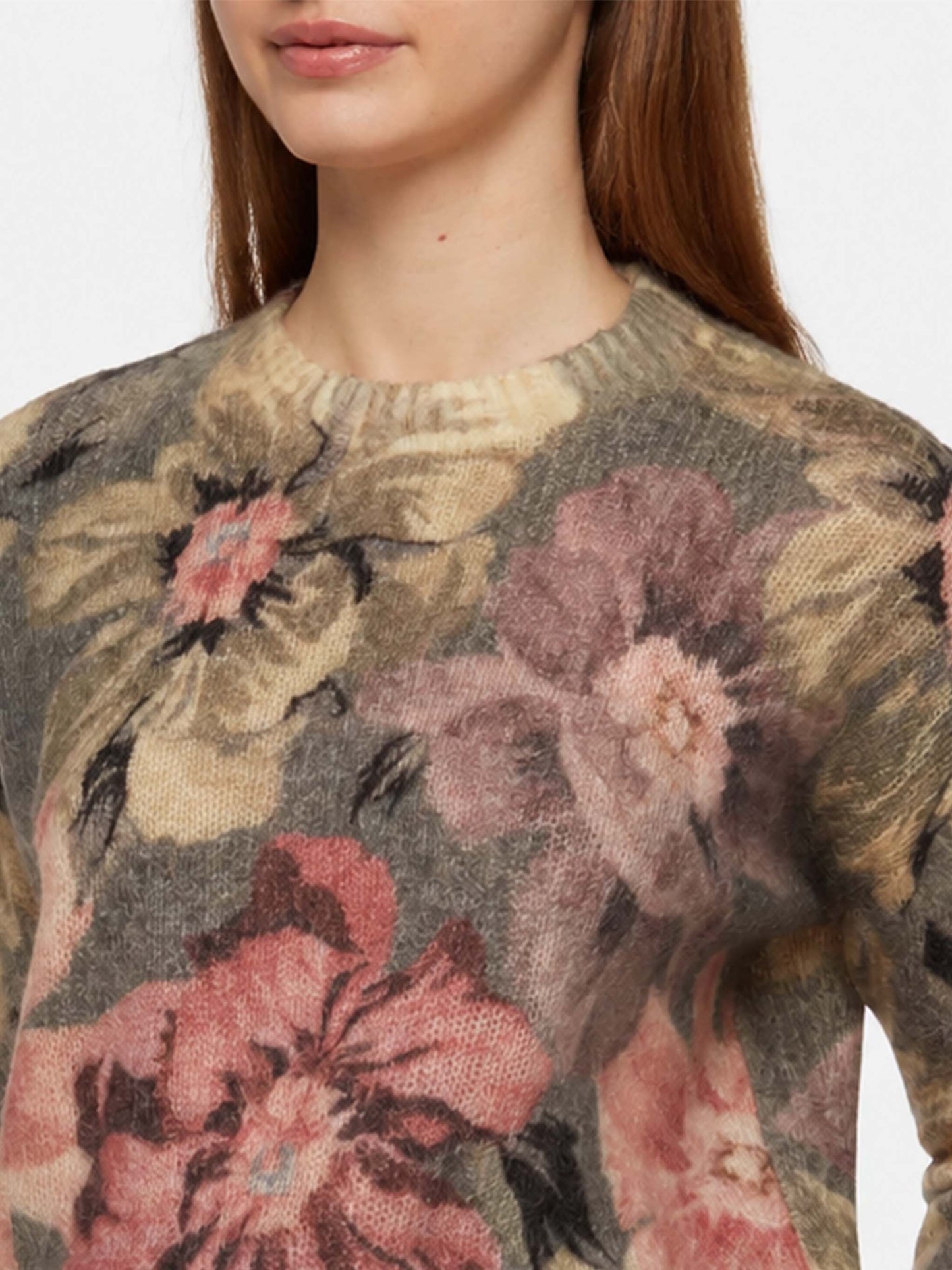 Floraler Louise Mohair-Pullover 