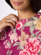 Woman blend cashmere sweater Louise with flower print