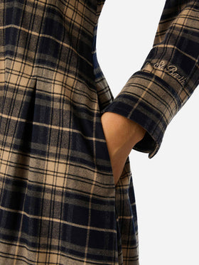 Langes Hemdblusenkleid aus Alys-Flanell mit Tartanmuster 