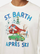 T-shirt invernale in cotone Luton con stampa auto e chalet