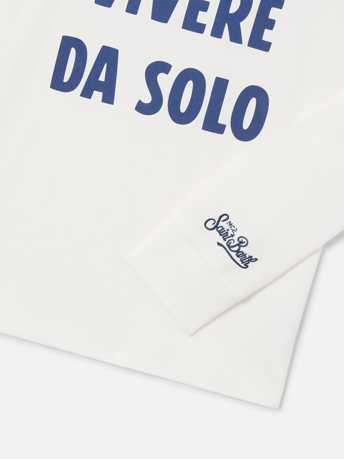 T-shirt à manches longues en coton blanc Luton avec imprimé Vado A Vivere Da Solo 