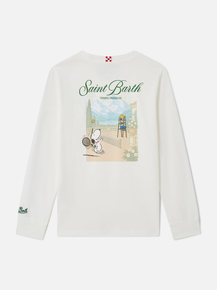 Luton Langarm-T-Shirt in Weiß mit Tennis Paradise-Print | PEANUTS SPECIAL EDITION 