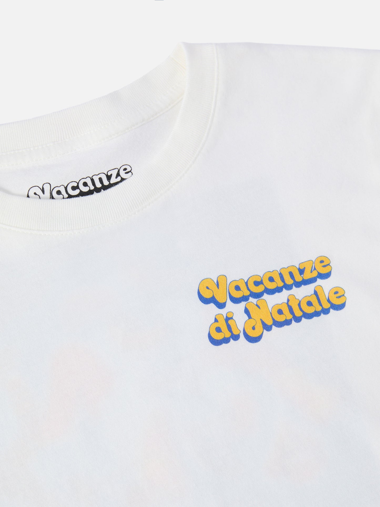 Luton long-sleeve winter cotton T-shirt in white with Vacanze di Natale print | VACANZE DI NATALE SPECIAL EDITION