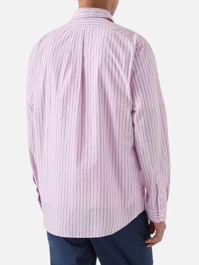 Pink striped Levanzo shirt in pure cotton